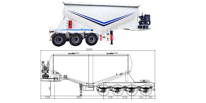 3 axle cement bulker trailer
