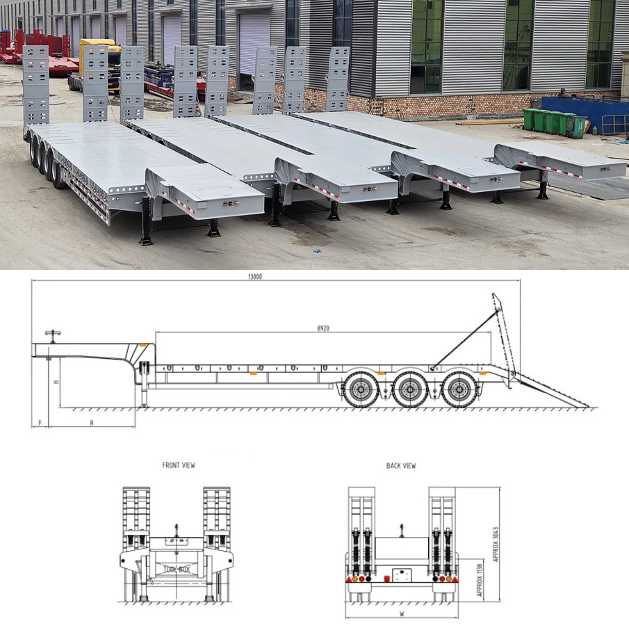 Lowbed semi trailer for sale