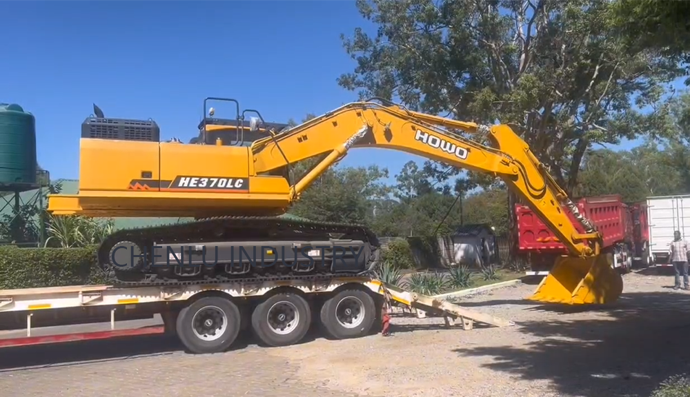 Lowbed trailer working in Africa