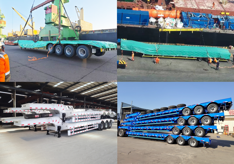 Lowboy trailer package for sea shipping