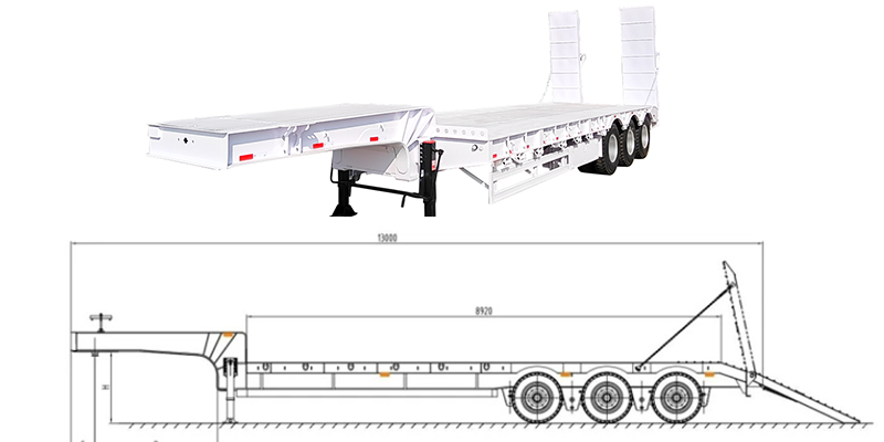 Tri axle 60 ton lowbed trailer for sale