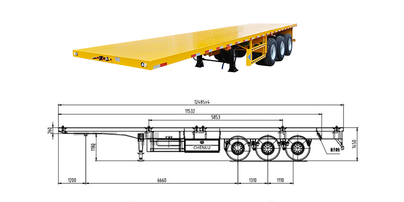 Tri axle flatbed semi trailer for sale in Africa